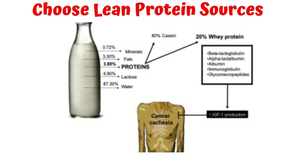 Describe on Choose Lean Protein Sources, Whey protein in cancer therapy.